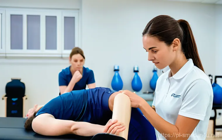 스포츠의학 분야 실무 경험 얻는 방법 - **A young, enthusiastic sports medicine student** (female, early 20s, wearing a clean, white polo sh...